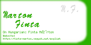 marton finta business card